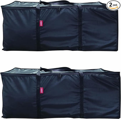 Large Moving Bags 2 Pack Black Heavy Duty Totes For Storage, Wrap Around Handles, Storage Bags for Space Saving,