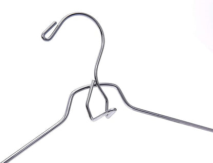 Quality Hangers Pant Hanger 60-Pack, Heavy-Duty Add-On Skirt Hangers with Wide Clips, Multi-Stackable, Chrome Finish