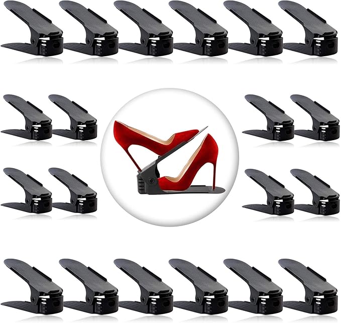 Neprock Shoe Rack Shoe Organizer Space-Saving Storage Shoe Organizer for Closet,Shoe Stacker Shoe Slots Space Saver Double Stack Shoe Holder Homeries