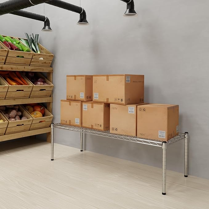 18" Deep x 48" Wide x 14" Height Wire Shelving Kit | 1-Tier | NSF Commercial Storage Rack Unit