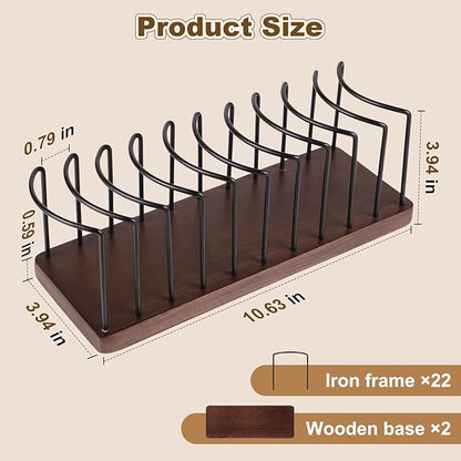 Hat Organizer for Baseball Caps, Wooden Tabletop Hat Rack Holder for 10 Hats Hat Display Stand for Closet Organizers and Storage Brown 2 Pack