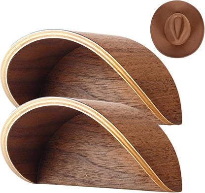 2 Pack Cowboy Hat Rack Wall Mount, Non-Damaging Curved Design, Space Saving Western Hat Organizer for Entryway Closet Bedroom