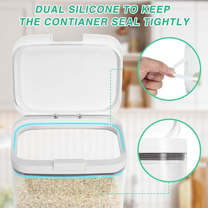 TBMAXS Versatile Storage Container Bin with Pop-up Lid & Scoop, Rice Flour Container Dog Cat Food Storage Container, Laundry Room Organization Household Essentials Kitchen Pantry Organizers