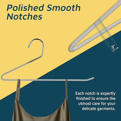 Lifemaster Metal Pants Hanger Set - 20 Pieces Elegant Non-Slip Closet Space Saving Hanger Set for Pants, Trouser, Blankets, and Jeans with Open Ended Sleek Design - White
