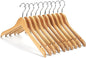 Nature Smile Solid Gugertree Wood Shirt and Dress Hangers with Notches with Anti-Rust Chrome Hook Pack of 10 (Natural)