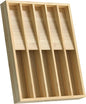 Silverware Organizer, Utensil Drawer Organizer & Cutlery Tray Dividers for Spoons Forks Knives (10 Slot,Natural Bamboo), 16”Dx12.3”Wx1.7”H