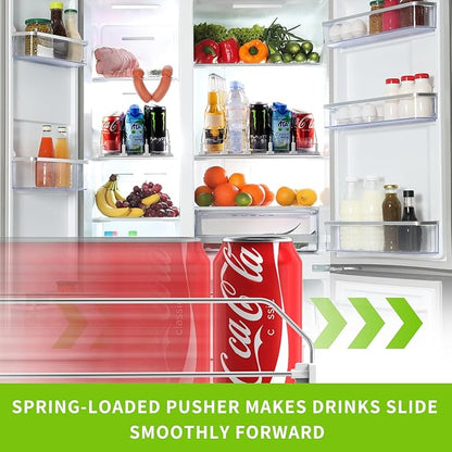 Drink Organizer for Fridge, Soda Can Dispenser for Refrigerator, Automatic Drink Dispenser for Fridge Holds up to 15 Cans, 3 Row