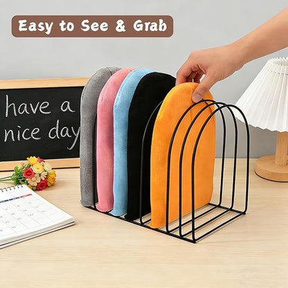 Hacaroa 2 Pack Beanie Organizer, Metal Beanie Hat Holder, Knitted Hat Display Stand Cap Storage Rack for Winter Cap, Tabletop, Closet, Bedroom, Dresser, Home Entryway, Black