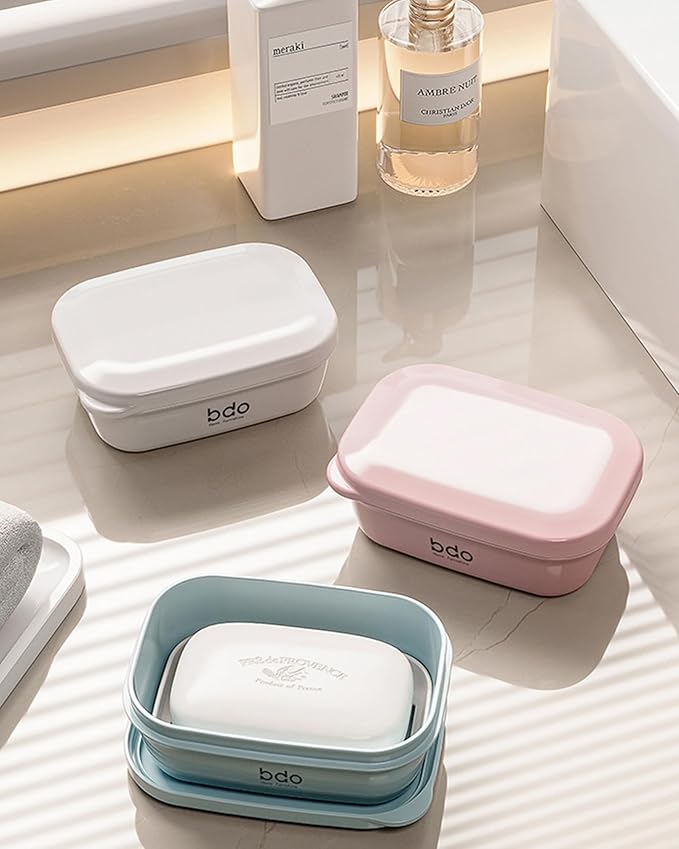 Doter Travel Soap Case, Leakproof Soap Container with Lid, Portable Bar Soap Holder for Traveling, Soap Dishes for Bathroom, Shower, Gym, School, Camping, Vacation, Outdoor