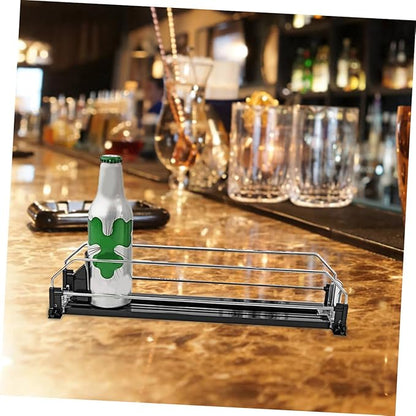 Automatic Pusher Drinks Organizer for Fridge Self-pushing Soda Can Dispenser Easy Install Beverage Organizer for Soda and Beer Cans Smooth Polished Surface Practical Space Saver
