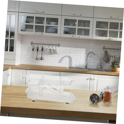 Soda Can Dispenser Organizer for Refrigerator Double Beverage Holder Transparent Can Storage Rack for Kitchen Cupboard Efficient Space-saving