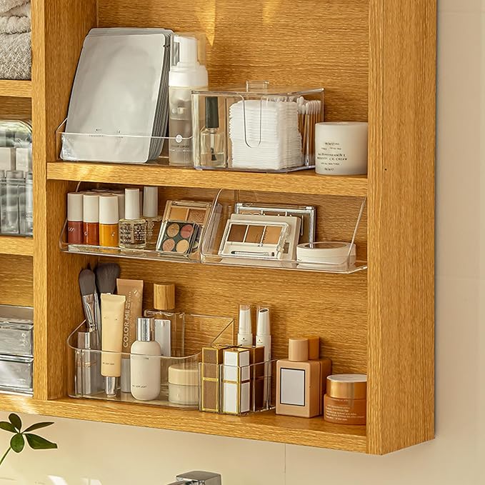 Medicine Cabinet Organizer Shelf, Vanity Trays for Bathroom Counter, Cosmetic Storage Tray, Makeup Organizer, Beauty Organizer