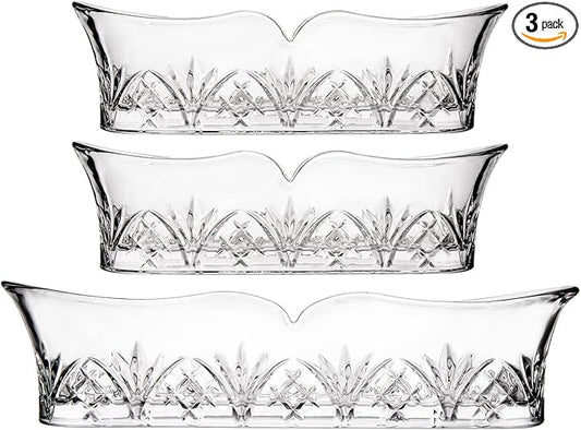 Godinger Fork, Spoon and Knive Glass Cutlery Caddy Organizer, Kitchenware & Storage, Set of 3