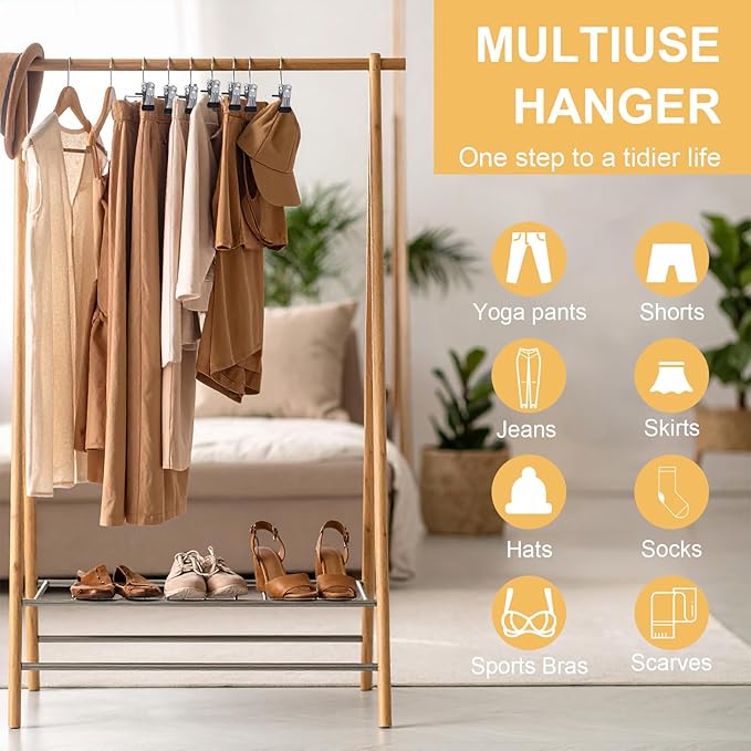 100 Pack Boot Hangers Clips for Closet, Heavy Duty Legging Organizer for Closet Hanging Pants Hangers with Clips Clothes Pins Hanger Clips Laundry Hooks Towel Socks Hats Tall Boots Home Travel