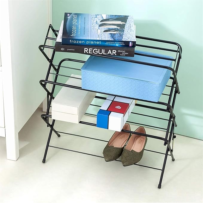 Zenree 4-Tier Shoe Rack Holder/Shelf Organizer, Matte Black - Stackable Storage Corner Racks, Perfect for Cabinet, Entryway, or Garage