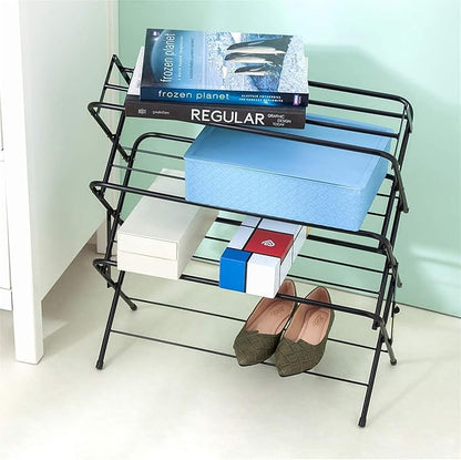 Zenree 4-Tier Shoe Rack Holder/Shelf Organizer, Matte Black - Stackable Storage Corner Racks, Perfect for Cabinet, Entryway, or Garage