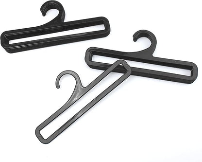 50 Packs Tea Towel Hanger Display, 7.7" Long Black Multifunctional Plastic Hangers Storage Racks Suitable for Hanging Legging Storing Scarf Clothes Sock Retail Wardrobe Ties Shawls Rings Belts Scarves
