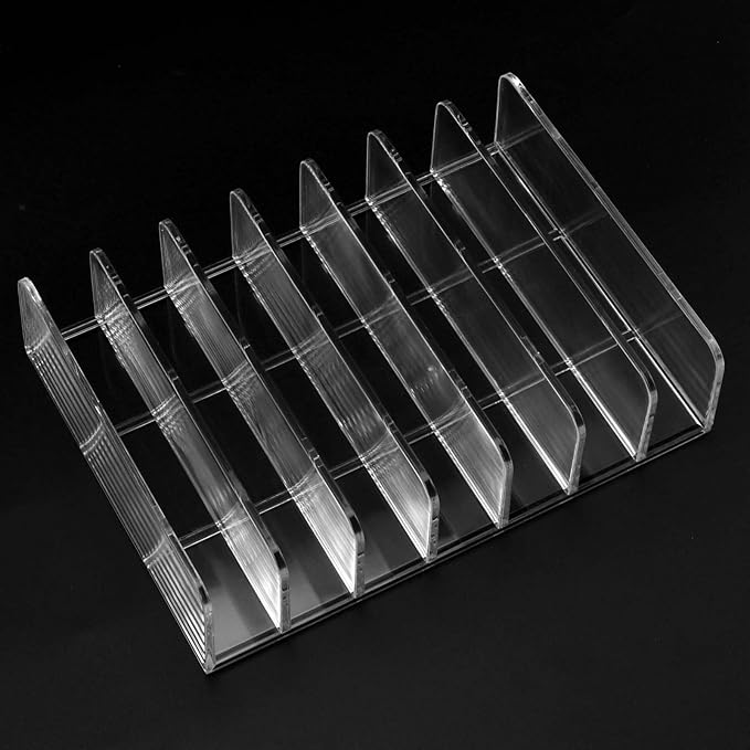 SEUNMUK 4 Pack Acrylic Eyeshadow Makeup Palette Organizer, 7 Section Clear Makeup Palette Holder, Eyeshadow Palette Display Stand for Blush, Concealer