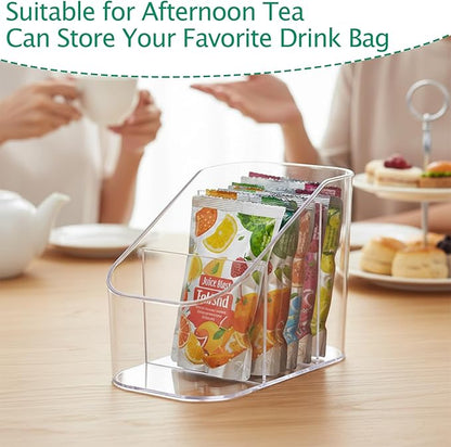 Drink Packet Organizer for Powdered Drink Mix,Powder Packet,Water Flavor Packet,Wooden Water Flavor Packet Organization Container for Kitchen Cabinet, Pantry,Office, Snack Bar Organizer-Small