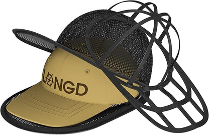 LONGD Hat Washer Cage with Snap Lock - Machine/Dryer Safe Compact Hat Cleaner for Baseball Caps & Storage