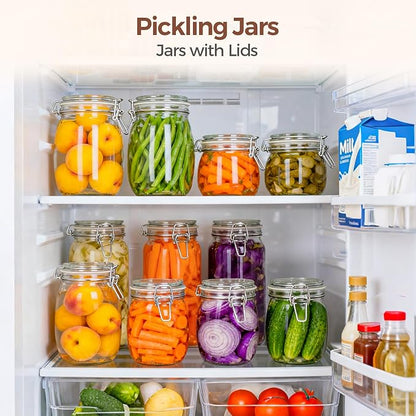 ComSaf 6-Pack 25oz Round Glass Mason Jars with Lids, Airtight Canning Jars for Preserving & Pickling, Multi-Purpose Storage Containers for Kitchen, Bathroom & Laundry, Ideal Housewarming Gift Set