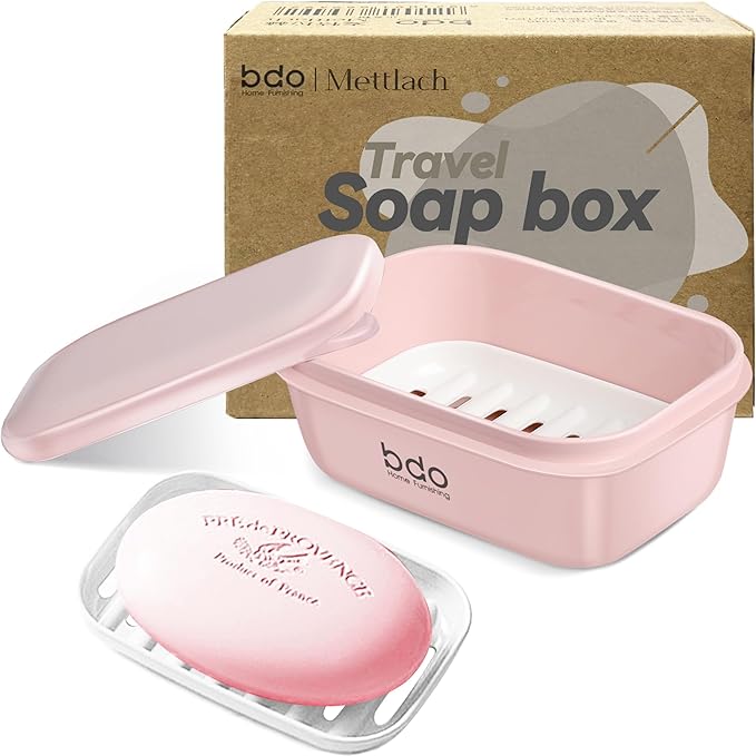 Doter Travel Soap Case, Leakproof Soap Container with Lid, Portable Bar Soap Holder for Traveling, Soap Dishes for Bathroom, Shower, Gym, School, Camping, Vacation, Outdoor