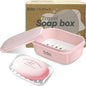 PEISAINOX Travel Soap Case, Leakproof Soap Container with Lid, Portable Bar Soap Holder for Traveling, Soap Dishe for Bathroom, Shower, Gym, School, Camping, Vacation, Outdoor (Pink)