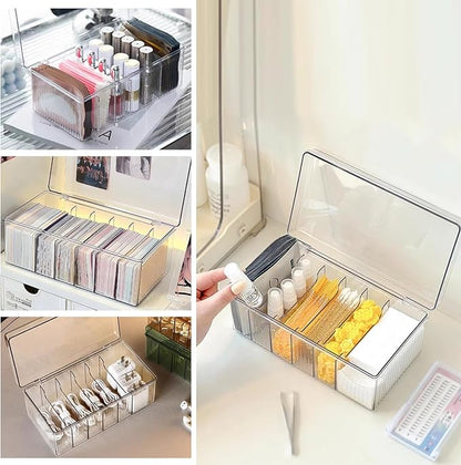 Lash Cart Organizer For Lash Techs,Acrylic Lashes Extension Organizers and Storage for Do Your Own Lashes and Brows at Home,Clear Container for False Eyelash Supplies, Separated Lashs Organizers Boxes