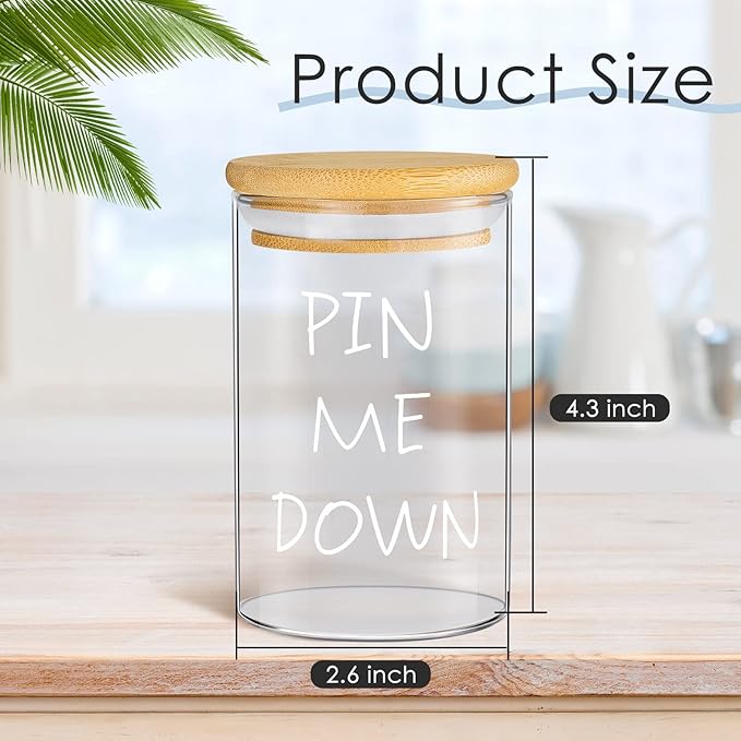 6 Pcs Apothecary Jars Glass Jars with Lids for Bathroom Holder Glass Cotton Ball Holder for Home Bathroom Farmhouse Storage Containers Makeup Organizer Decoration