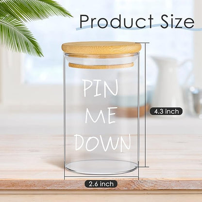 6 Pcs Apothecary Jars Glass Jars with Lids for Bathroom Holder Glass Cotton Ball Holder for Home Bathroom Farmhouse Storage Containers Makeup Organizer Decoration