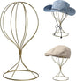 CHADWICK Gold Iron Ball Hat Rack, Tall Display Stand for Fedora, Baseball Cap, Wig Storage, 6.7" x 15.7", Single Unit