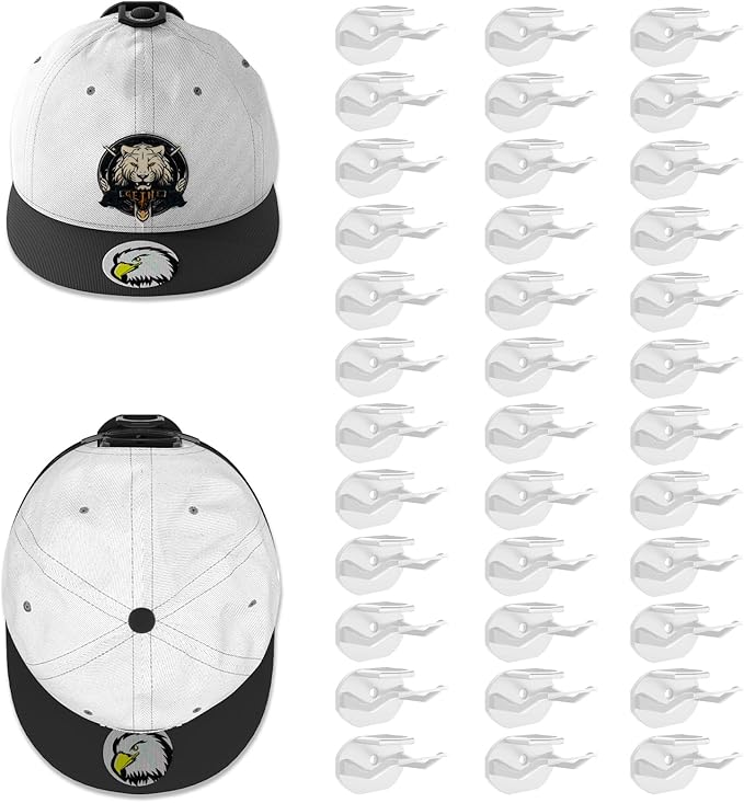 Niunuerga 36 Pack Adhesive Hat Hooks for Wall, Super Strong Hat Rack for Baseball Caps, Hat Organizer Display for Home Decor, Hat Hangers Holder for Wall, Door, Closet, No Drilling (White)