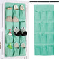 Over the Door Shoe Organizer, Hanging Shoe Rack Storage Holder with 12 Large Pockets for Closet Door, Men Women Kids Shoes, Cruise(Green