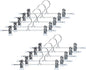Mawa by Reston Lloyd Non-Slip Space-Saving Clothes Hanger For Pants & Skirts with Two Non-Slip Clips, Style K/30D, 12-Inch, Set of 10, White
