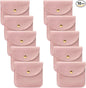 Velvet Jewelry Pouch, Pink, Gold Snap Closure, Small Travel Storage Case（10 Pack 3 * 3）