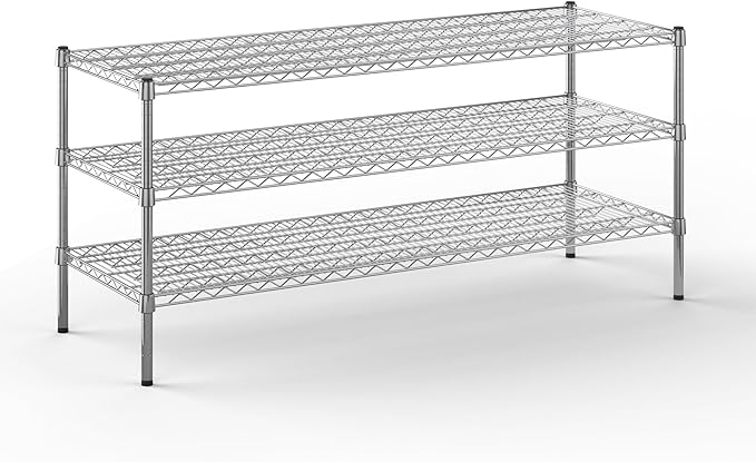 21" Deep x 60" Wide x 27" Height Wire Shelving Kit | 3-Tier | NSF Commercial Storage Rack Unit