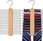Tie Hanger 2 Pack,Tie Organizer for Closet 20 Storage Capacity,Wooden Necktie Organizer Tie Storage,360 Degree Rotating Accessory Organizers for Tie,Belt,Scarf