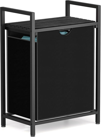 Sonharlar Laundry Sorter with Removable Bag, 16 Gallons Laundry Hamper with Adjustable Feet, Laundry Basket for Laundry Room, Bathroom and Bedroom(Charcoal Black)