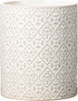 Kitchen Utensil Holder, 6x7 inch Large Ceramic Utensil Holder with Embossed Pattern, Cooking Utensil Crocks for Kitchen Countertop, Home Decor, Off-White