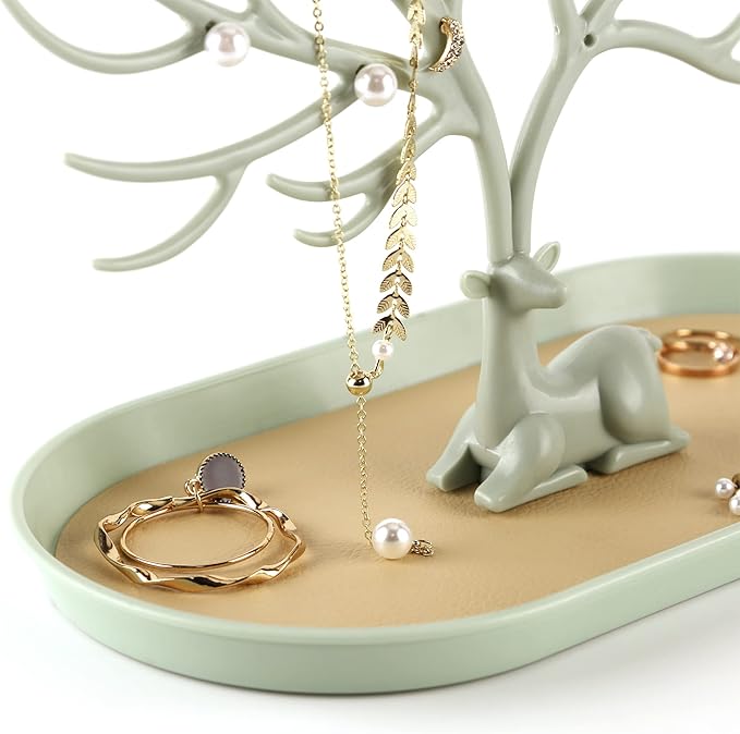 MORE&LESS Antlers Jewelry Display Stand,Tree Tower Rack Hanging Organizer for Ring Earrings Necklace Bracelet