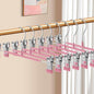 Pants Hangers with Clips 20 Pack Adjustable Skirt Hangers for Women Non-Slip Trousers Hanger for Jeans Clothes Hangers for Pants Heavy Duty Space Saving Shorts Hangers,Pink,14Inch