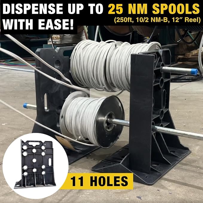 Rack-A-Tiers XL Multi-Purpose Cable Dispenser - Award Winning Electrical Wire Rack, Wire Spool Caddy (11470)