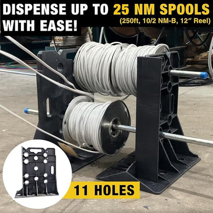 Rack-A-Tiers XL Multi-Purpose Cable Dispenser - Award Winning Electrical Wire Rack, Wire Spool Caddy (11470)