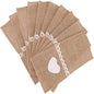 10PCS Burlap Lace Cutlery Pouch Wedding Tableware Party Decoration Holder Bag Hessian Rustic Party Supplies Decor
