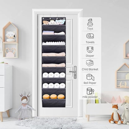 Boot Holder Shoe Rack - 8 Tiers with Large Deep Pockets, Shoe Organizer for Closet Wall Bedroom Dorm Rv | Hold Shoes Boots Socks Headphones | Space-Saving Durable Storage Solution for Door