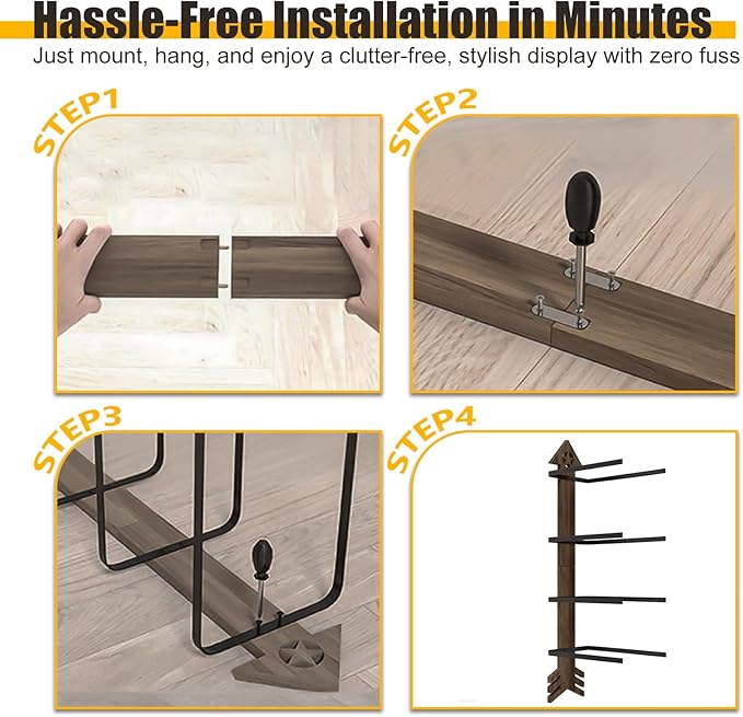 1 Pack Cowboy Hat Rack for Wall – Rustic Cowboy Hat Holder with Arrow Design and 4-Tier Hooks Western Decor Hat Storage– Vintage Cowboy Hanger for Wall