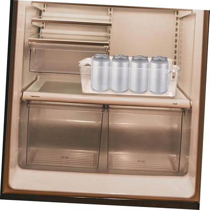 Refrigerator Organizer Bin for Drinks Clear Rolling Soda Can Dispenser with Drawer Design Space-saving Beverage Holder for Beer Soda and More for Fridge Storage