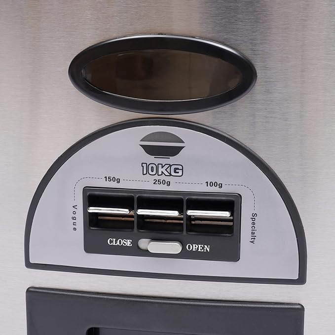 Auto Rice Dispenser,Grain Dispenser Storage Box,10kg/22lb Large Capacity Stainless Steel Rice Storage Container for Kitchen,Dining Room(Grey, Black)