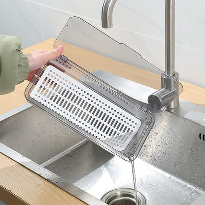 2PCS Silverware Organizer with Lid, Silverware Tray with Drainer Kitchen Cutlery Tray and Utensil Storage Container to Keeps Your Cutlery Organized (Grey)