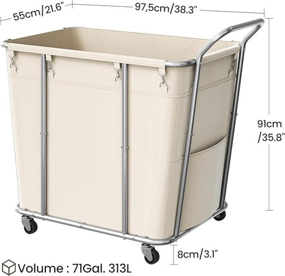 CHOEZON Laundry Sorter, 313L Large Laundry Basket, Rolling Hamper, Minimalist Laundry Organizer on Wheels, for Laundry Room, Bedroom, Guest Room, Beige TXY09WM